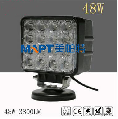 48W LED方形叉车挖机工程车灯 高亮LED汽车工作灯 可定制接头